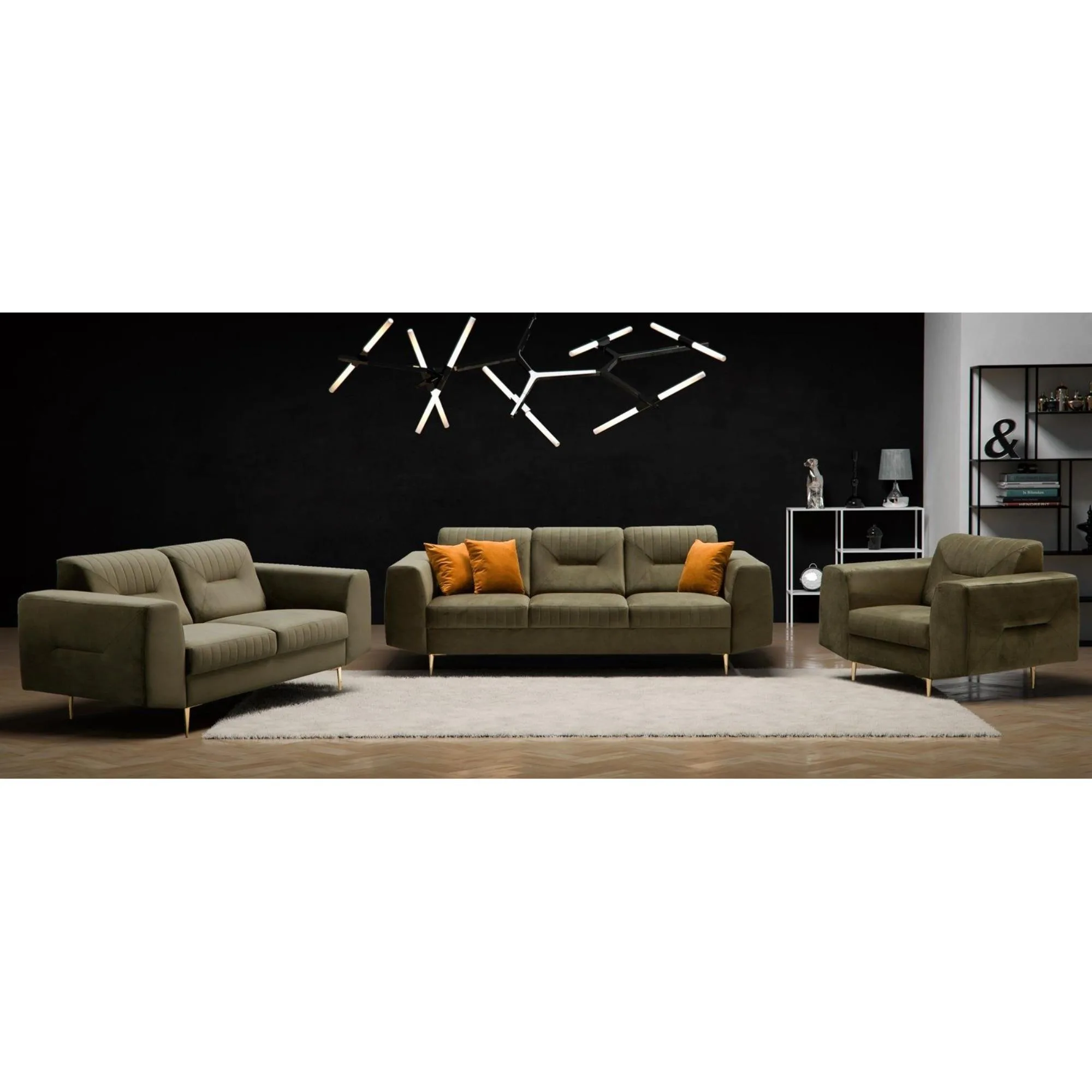 Polsterset VENEZIA Bluvel 77, Goldene