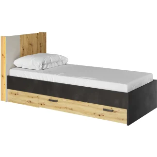 Bett QUBIC 90x200 Eiche artisan