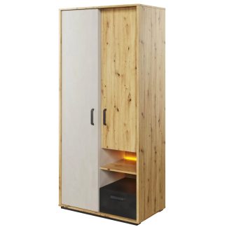 Drehtürenschrank ohne Spiegel QUBIC 90 cm