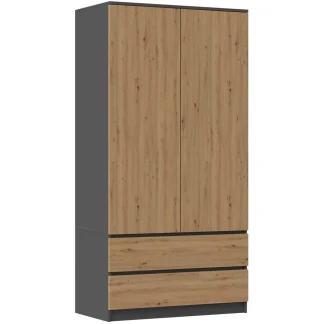 Drehtürenschrank ohne Spiegel JORN 90 cm