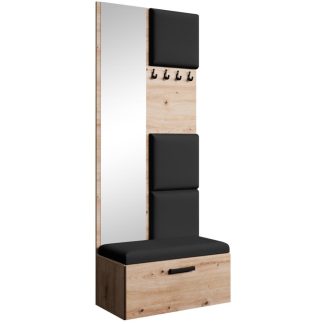 Garderobenschrank mit gepolsterten Paneelen und Spiegel MARGARET