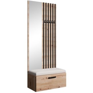 Garderobenschrank mit Lamellen und Spiegel MARGARET II