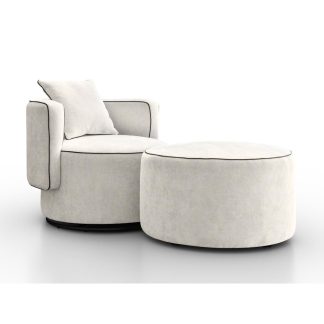 Set mit Drehsessel und Hocker DOLCE