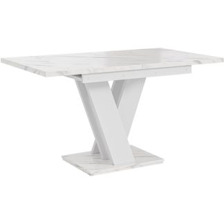 Tisch MASIV BIANCO 120-160x80 cm