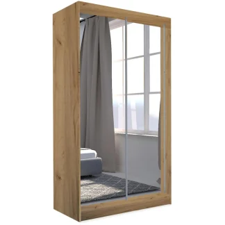 Schiebetürenschrank mit Spiegel DEBRA eiche artisan 150 cm