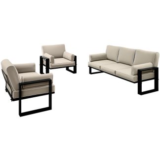 Gardenset mit Sofa und Sesseln VERDINO mit Metallrahmen