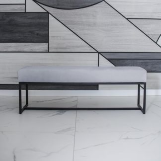 Polsterbank mit Metallbeinen ACHEN hellgrau 80 cm