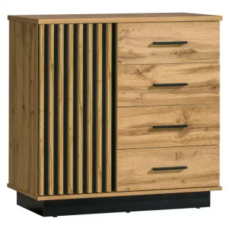 Kommode mit 4 Schubladen und Lamellen Lamelo