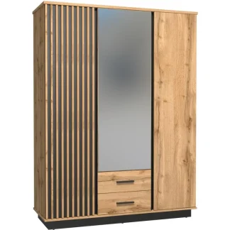 Drehtürenschrank mit Spiegel Lamelo