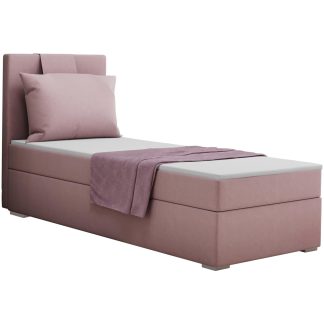 Boxspring Bett AMANDRA rosa 80x200 cm links