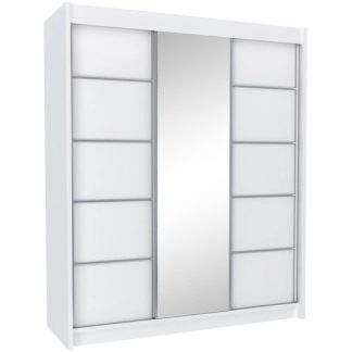 Schiebetürenschrank mit Spiegel MARIKA weiß 180 cm