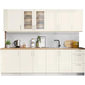 Küchenmöbel-Set TALIA 260 cm Creme matt