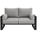 sofa 2 os szara front biale tlo