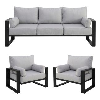 Gardenset mit Sofa und Sesseln VERDINO mit Metallrahmen
