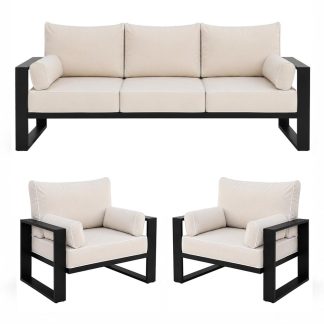 Gardenset mit Sofa und Sesseln VERDINO mit Metallrahmen