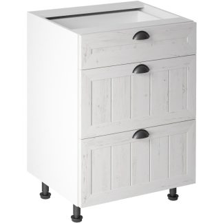 Küchenunterschrank mit drei Schubladen PROVENCE 60 cm weiß