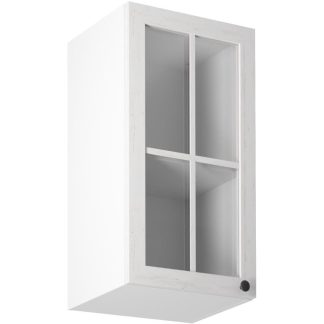 Küchenoberschrank-Vitrine mit einer Tür PROVENCE 40 cm weiß