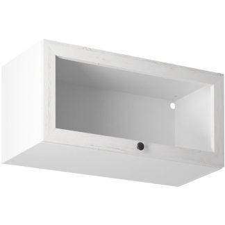 Küchenoberschrank-Vitrine mit einer Tür PROVENCE 80 cm weiß