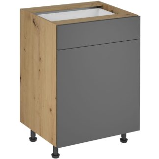 Küchenunterschrank mit einer Tür und Schublade LAUREN 60 cm grau