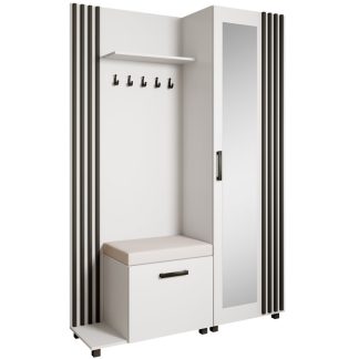 Garderoben-Set mit Aufhängern und Spiegel LIVIA