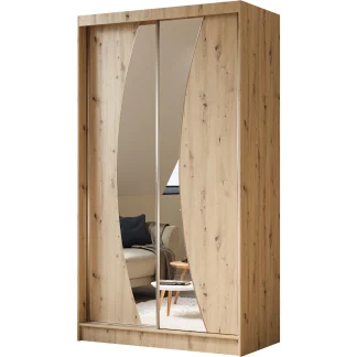 Schiebetürenschrank mit Spiegel und Schubladen VOX II 120 cm artisan