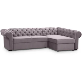 Ecksofa mit Schlaffunktion CHESTER XL rosa rechts