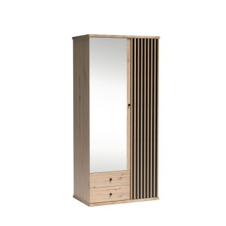 Drehtürenschrank mit zwei Schubladen und Spiegel CAYA