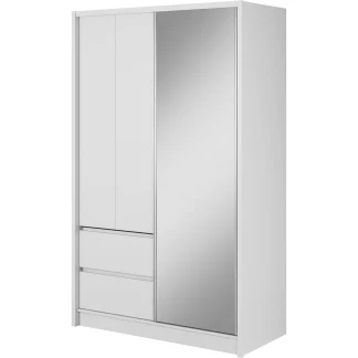 Schiebetürenschrank mit Spiegel SIERA 130 cm Weiß