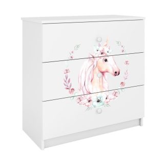 Kinderkommode PAUL weiß mit Pferd
