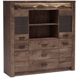 Vitrine mit 3 Schubladen und 4 Türen POLIS