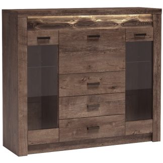 Vitrine mit 3 Türen und 3 Schubladen POLIS