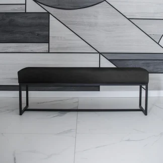 Polsterbank mit Schwarz Metallbeinen ACHEN 90 cm Schwarz