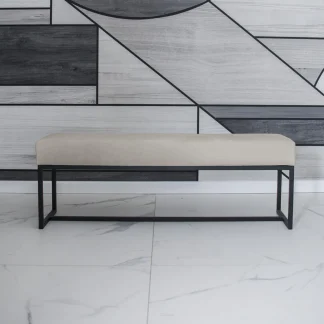 Polsterbank mit Schwarz Metallbeinen ACHEN 100 cm Beige