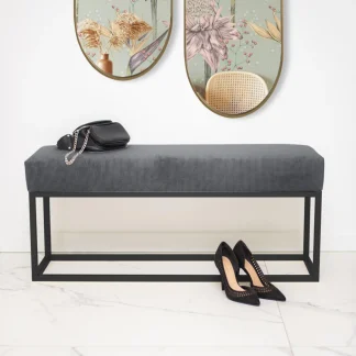 Polsterbank mit Metallbeinen BONN dunkelgrau 100 cm