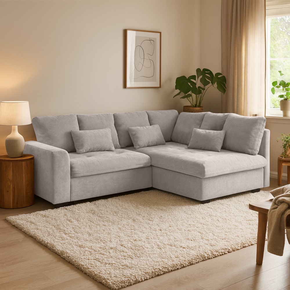 Ecksofa mit Schlaffunktion RAMO + topper gratis Velo 623, Rechts L