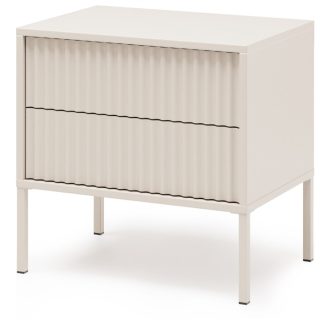 Nachttisch mit 2 Schubladen und geriffelten Fronten NOTO