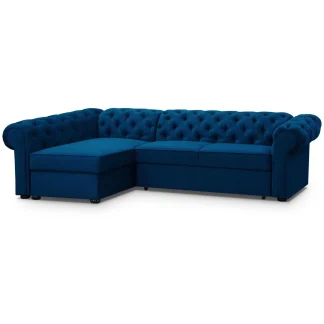 Ecksofa mit Schlaffunktion CHESTER XL Links Marineblau