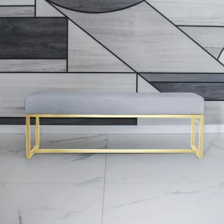 Polsterbank mit Metallbeinen ACHEN 90 cm hellgrau