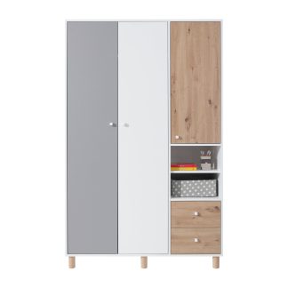 Drehtürenschrank mit 3 Türen und 2 Schubladen FIGO