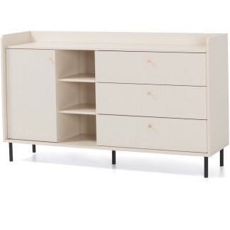 Kommode mit 3 Schubalden und offenen Regalen GLORIA