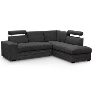 Ecksofa mit Schlaffunktion ROMA Schwarz Rechts