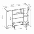 Komoda 2D4S 120 wymiary