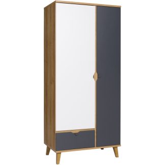 Drehtürenschrank mit 2 Türen und 1 Schublade MORENO