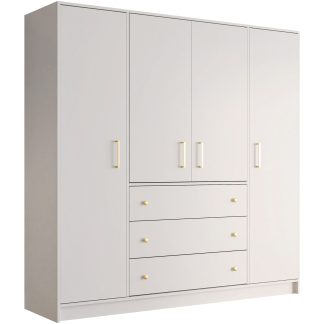 Drehtürenschrank mit 4 Türen und 3 Schubladen RILO