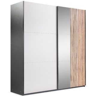 Schwebetürenschrank mit 2 Türen und Spiegel EVIA