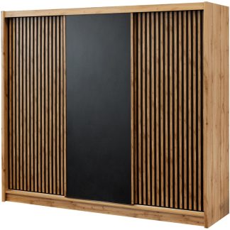 Schwebetürenschrank mit 2 Türen und Lamellen LEROY