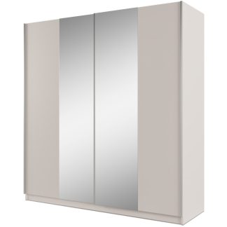 Schwebetürenschrank mit 2 Türen und Spiegel PERLA