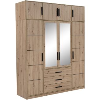 Drehtürenschrank mit Aufsatz, Spiegel und 4 Türen KAVO