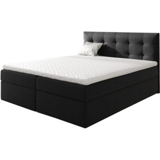 Doppelbett mit Bettkasten TOPIQ schwarz 180x200 cm