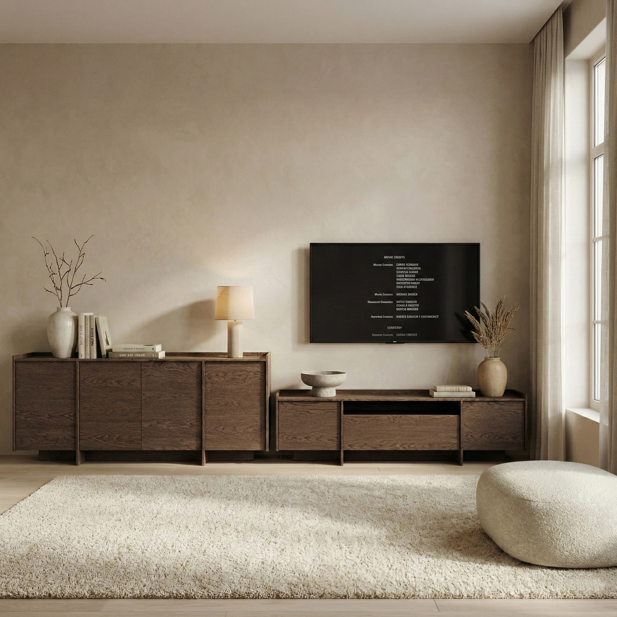 Wohnzimmermöbelgarnitur im Japandi-Stil JUNI Baltic Storm Eiche